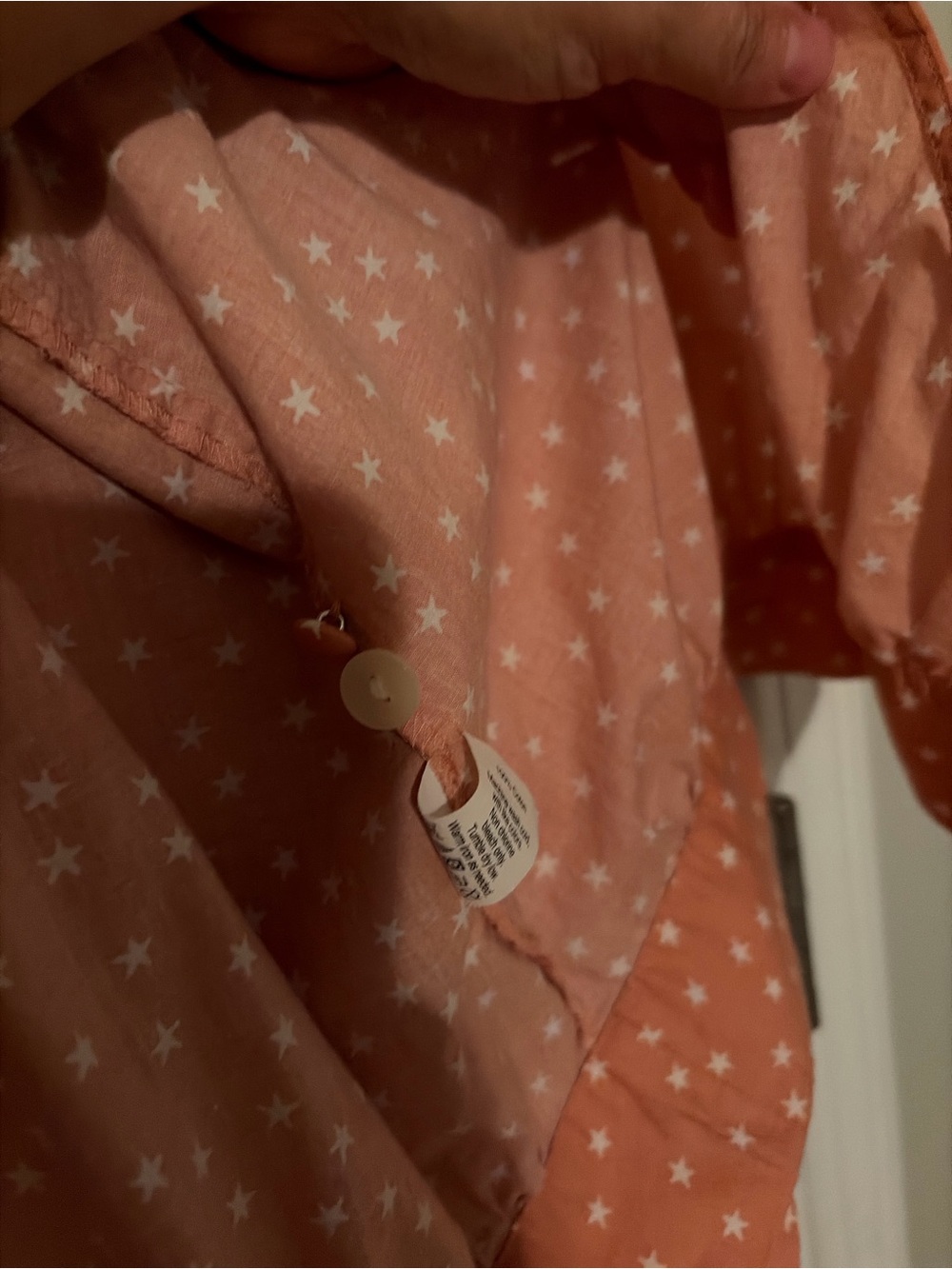 Madewell Rust-Orange Star Print Tie-Waist Blouse - Picture 4 of 5